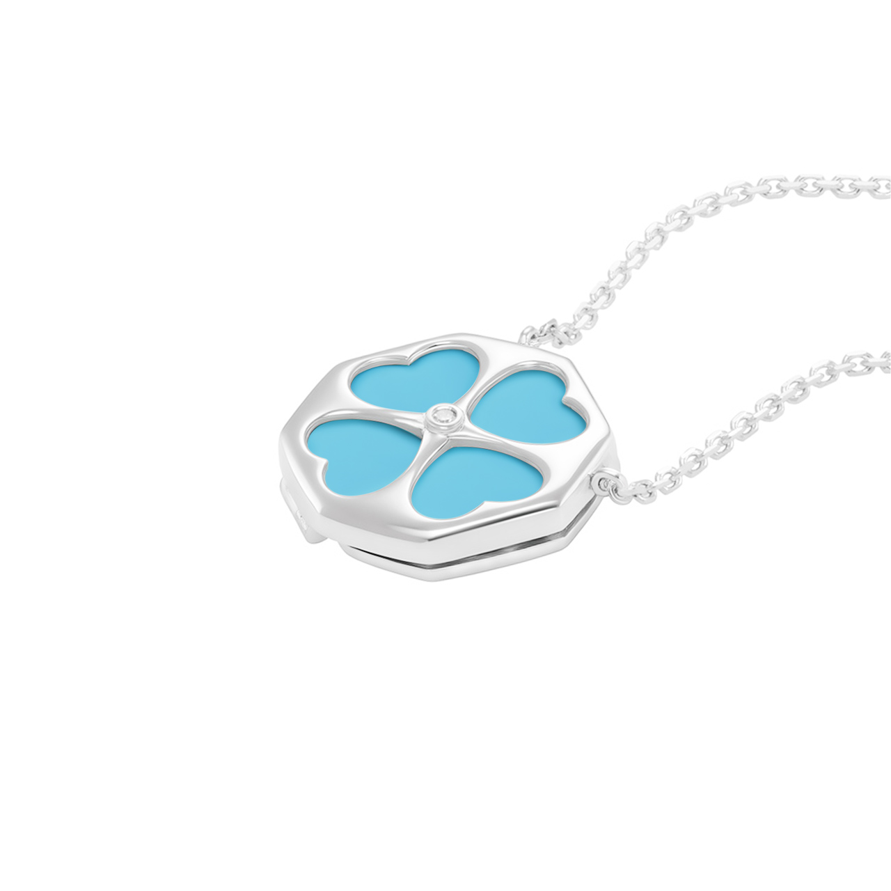 Золотое колье "Quatrefoil" с бриллиантами и чейнджерами из перламутра, оникса, малахита, бирюзы, коралла и лазурита