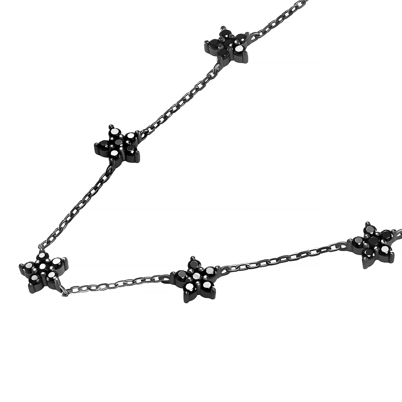Серебряное колье-чокер "Stars" со шпинелями