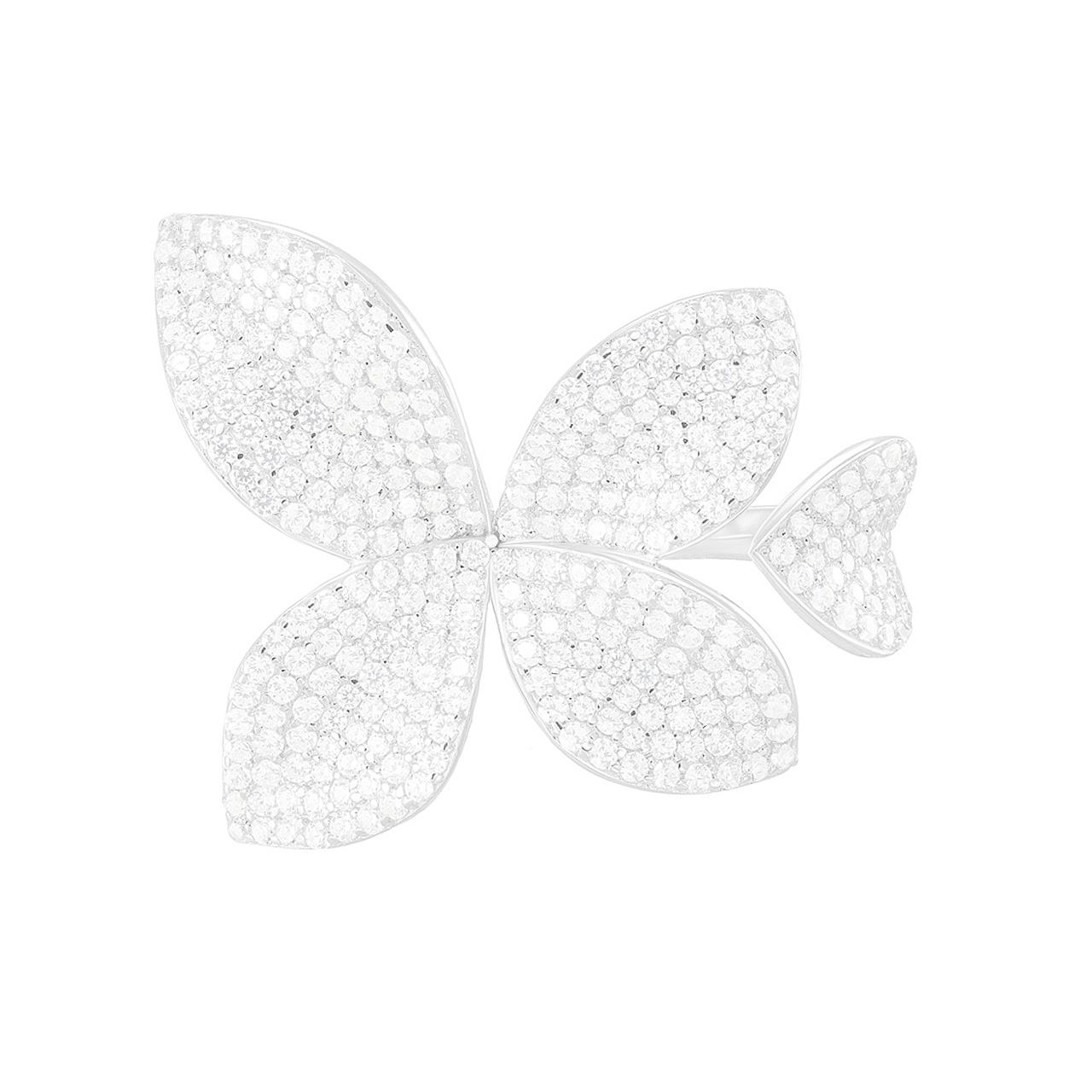 Серебряное кольцо "Flowers" с фианитами