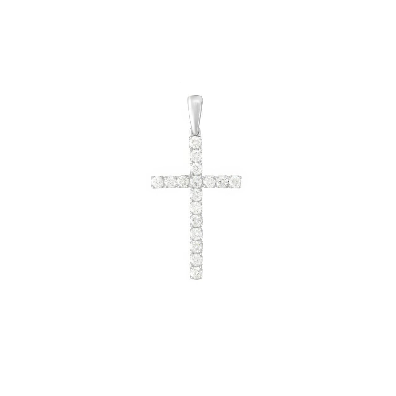 Золотая подвеска-крест с бриллиантами 0.30ct