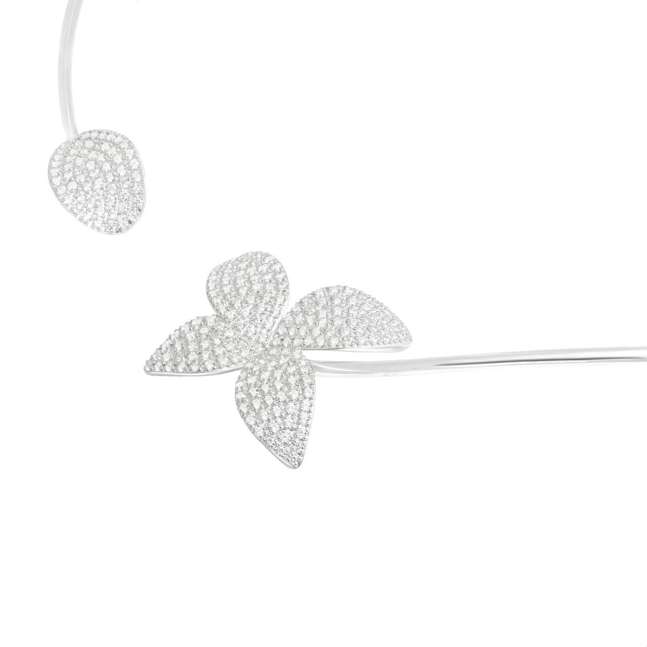Серебряное колье "Flowers" с фианитами
