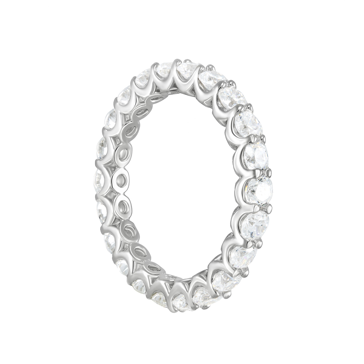 Серебряное кольцо-дорожка с фианитами d0.3