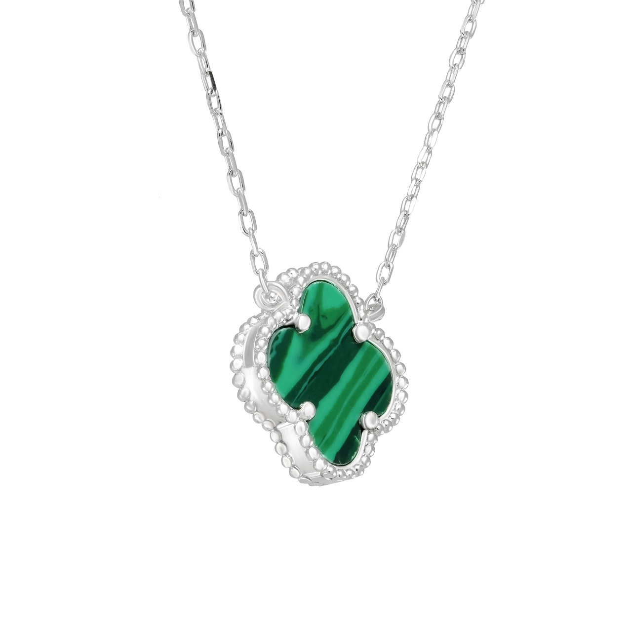 Серебряное колье с малахитом