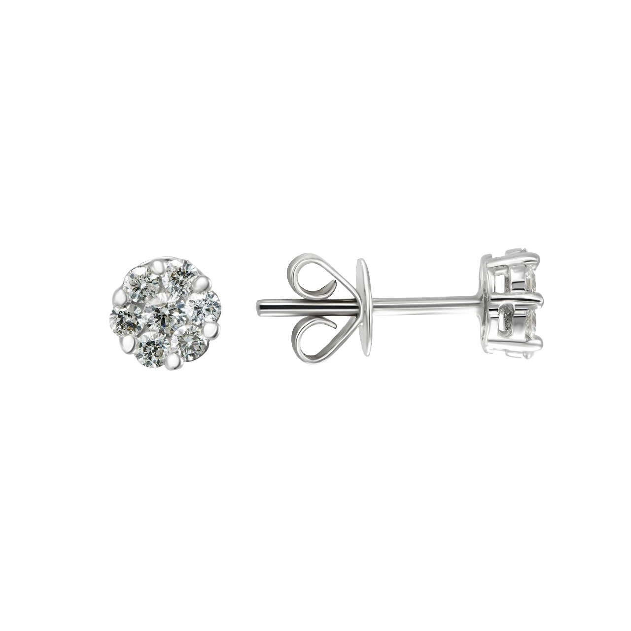 Серьги-пусеты из золота 750 с бриллиантами 0.20ct