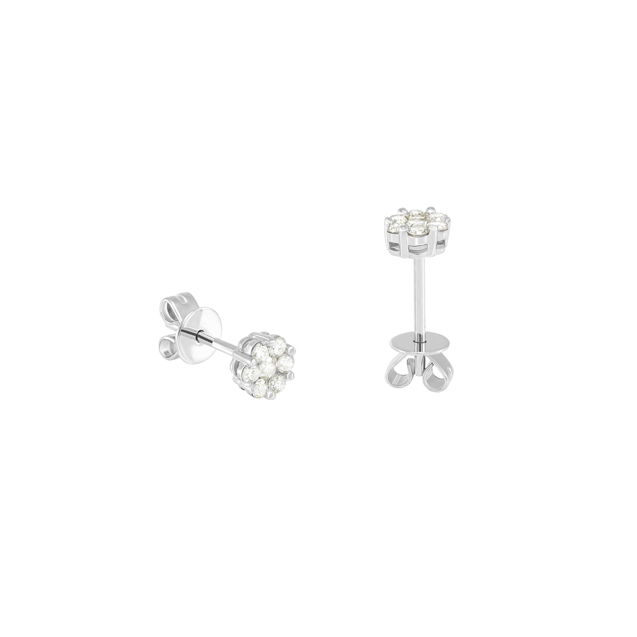 Серьги-пусеты из золота 750 с бриллиантами 0.20ct