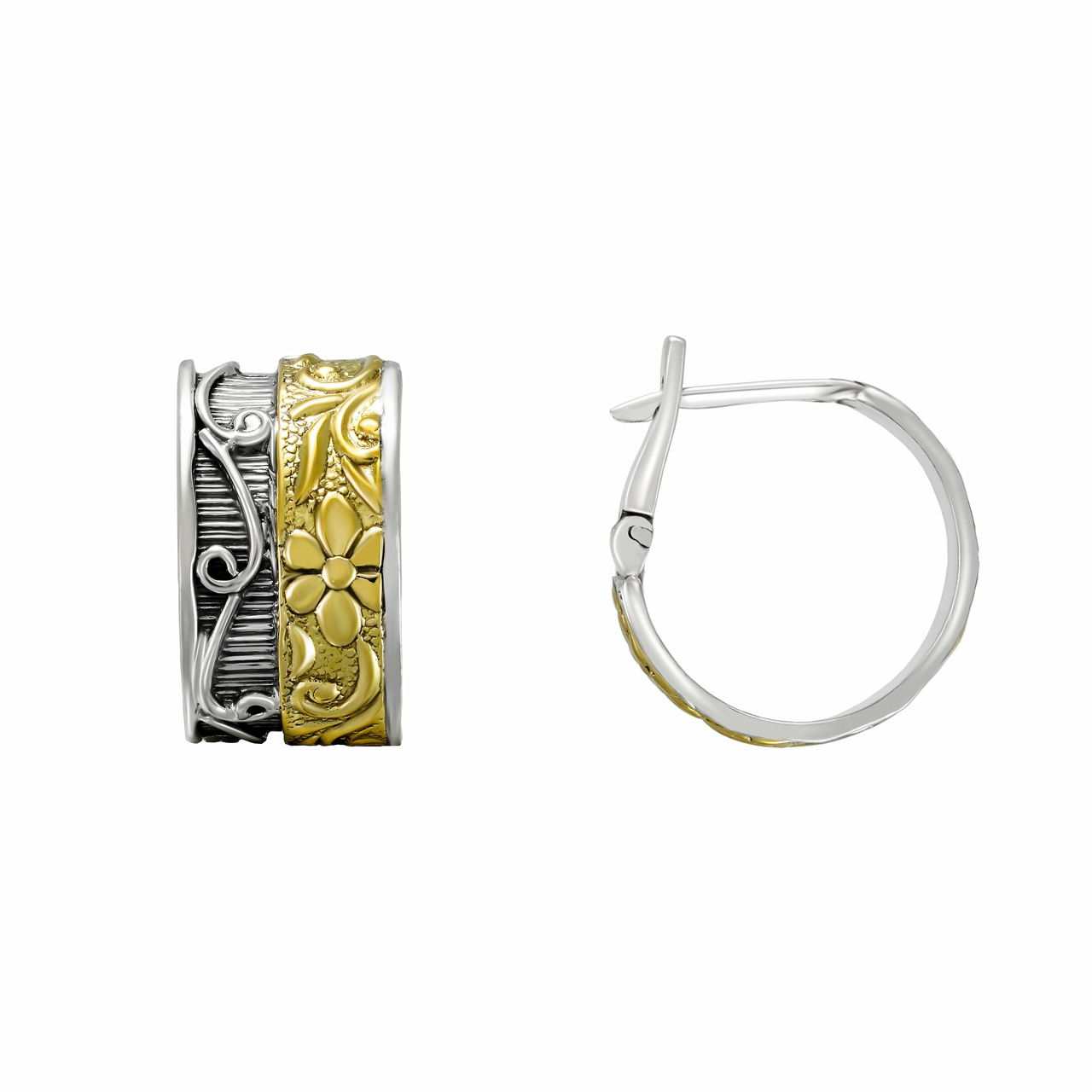 Серьги из серебра с позолотой SE-12403