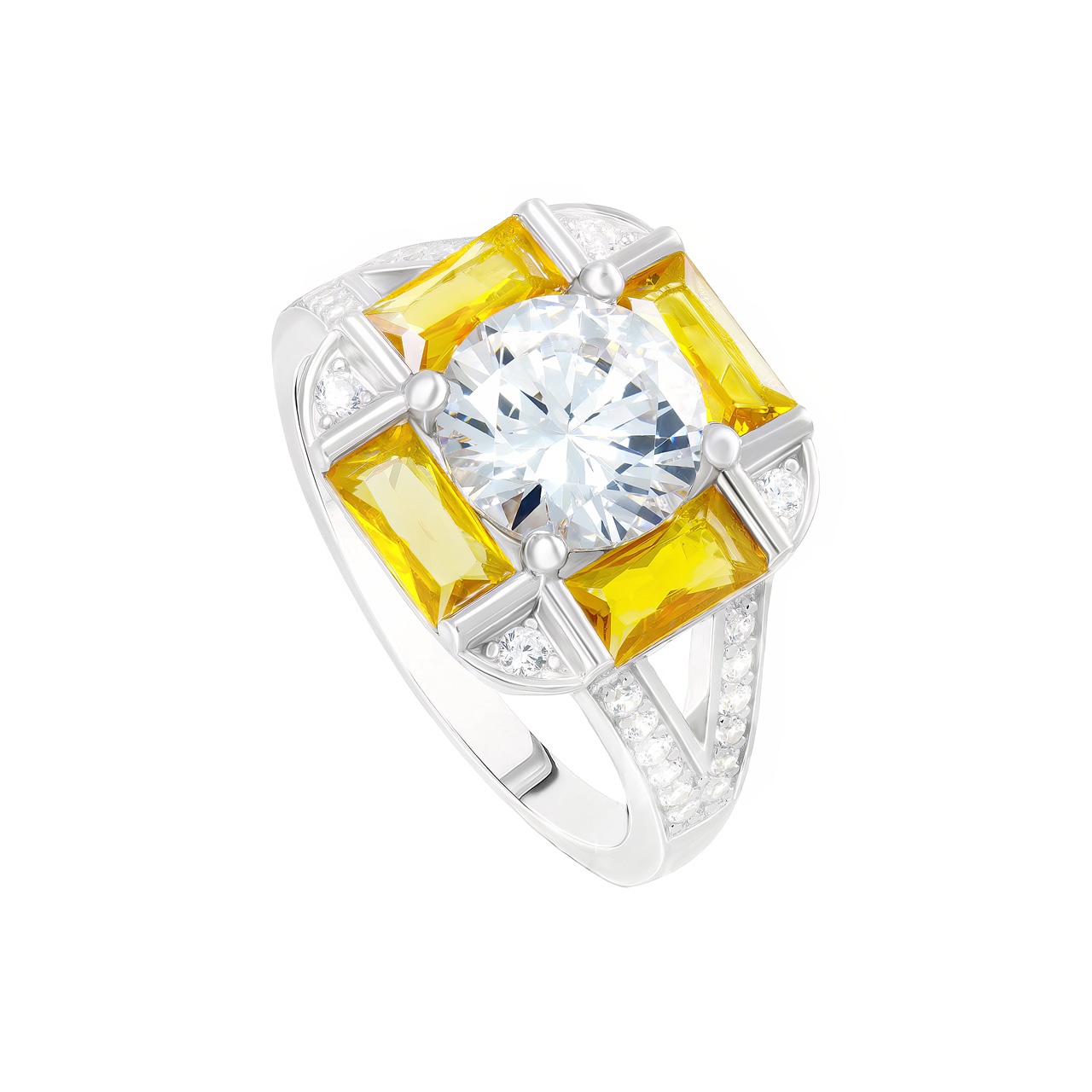 Серебряное кольцо с фианитами