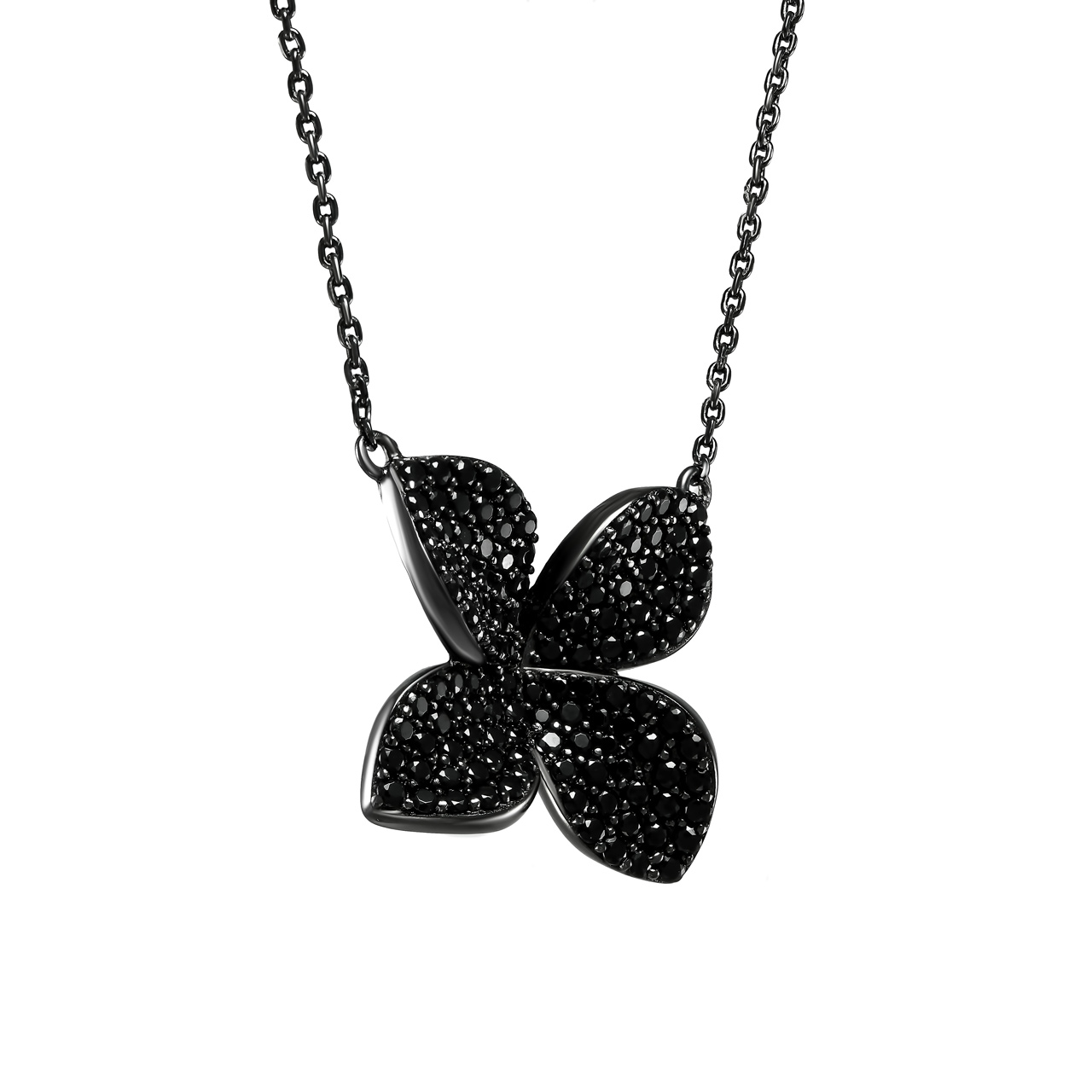 Серебряное колье "Gothic Flowers" со шпинелями