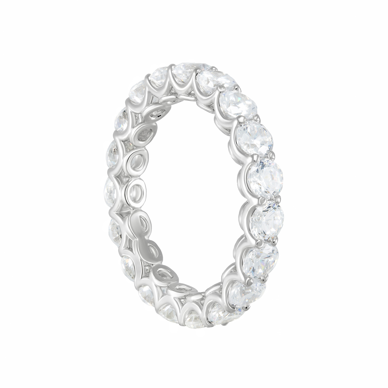 Серебряное кольцо-дорожка с фианитами d0.4