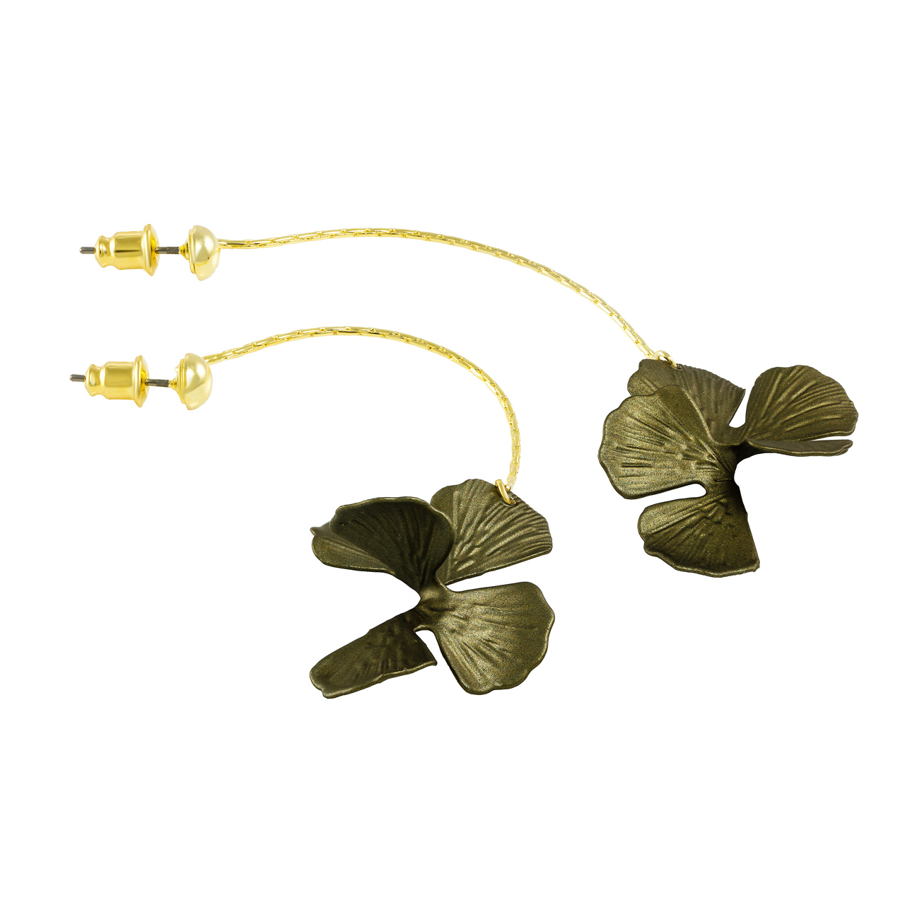 Серьги подвесы "Pearl Army - Ginkgo leaf"