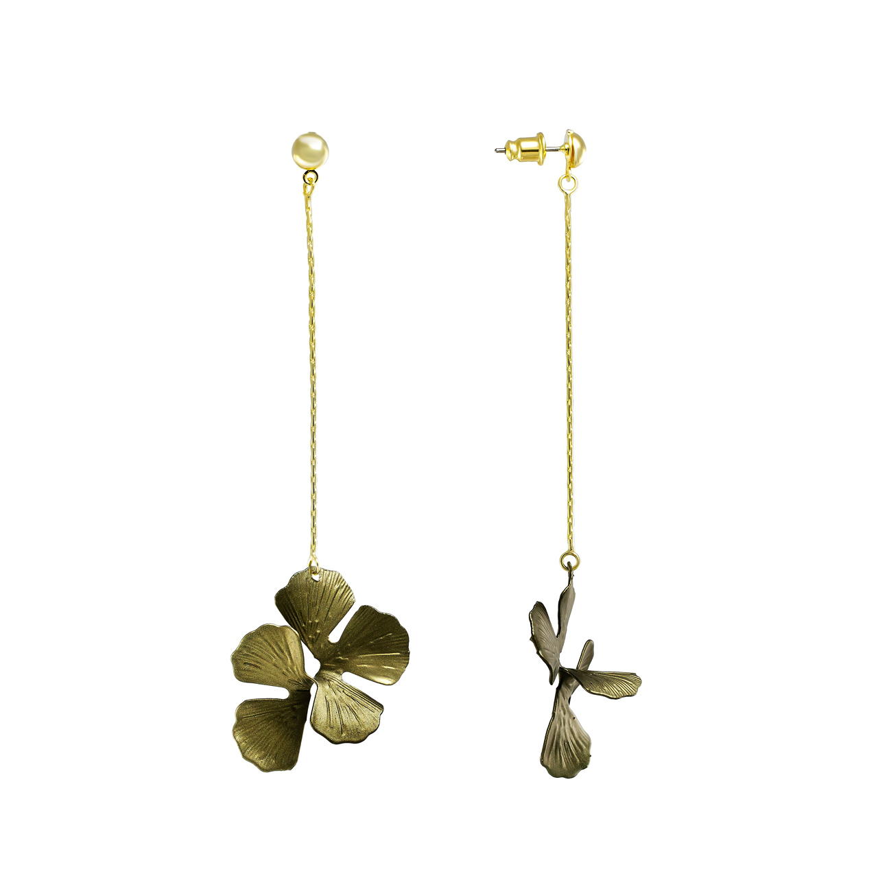 Серьги подвесы "Pearl Army - Ginkgo leaf"