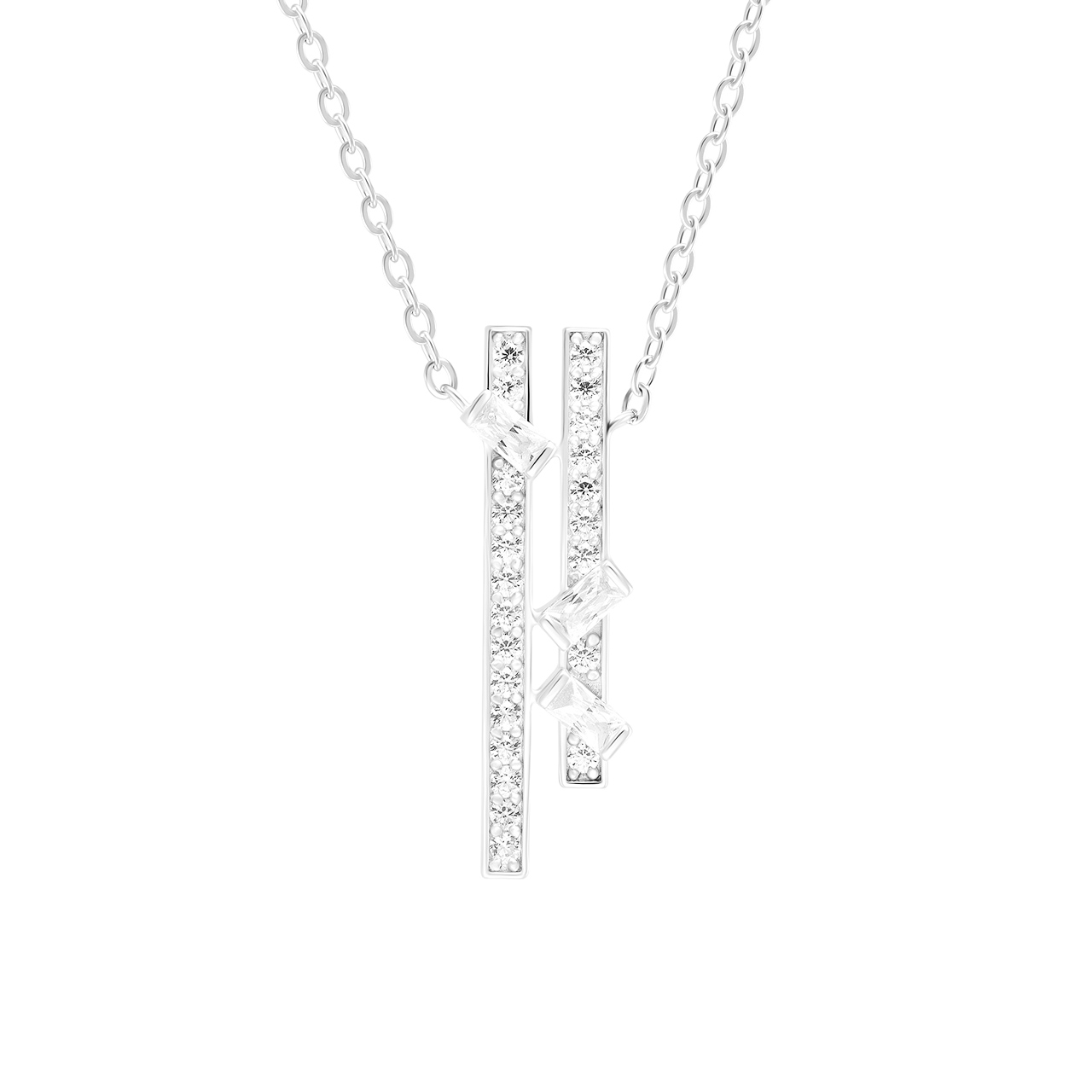 Серебряное колье с фианитами