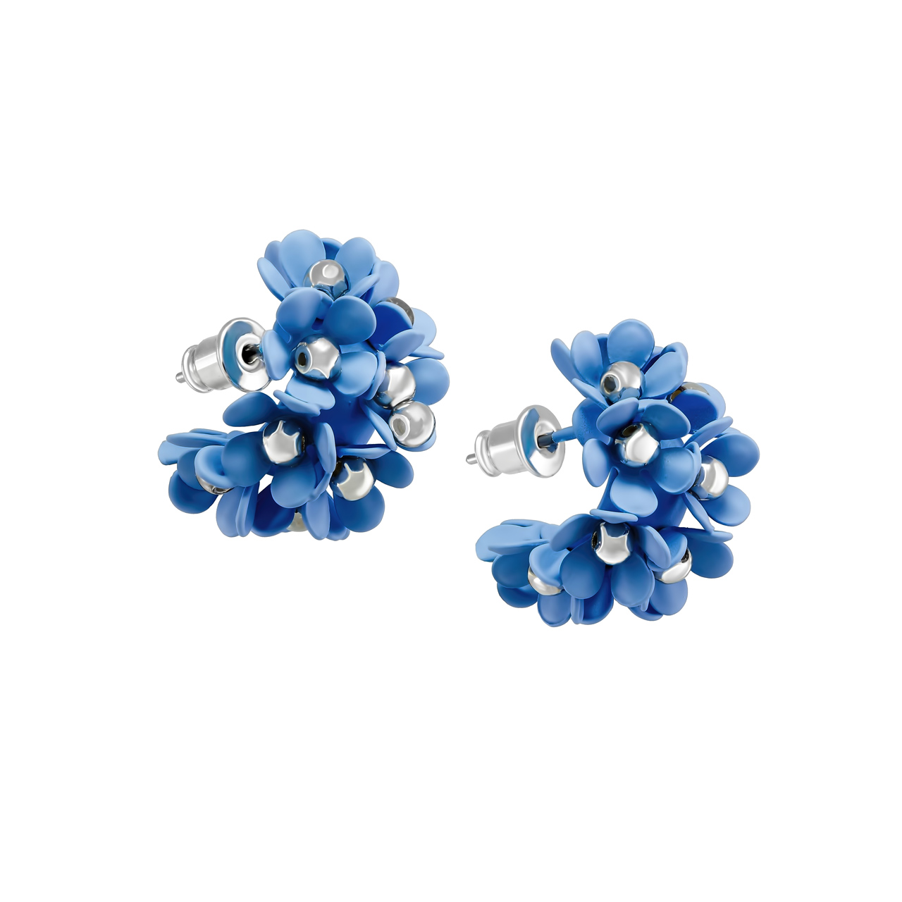 Серьги-конго "Milk Blue - Flower wreath"