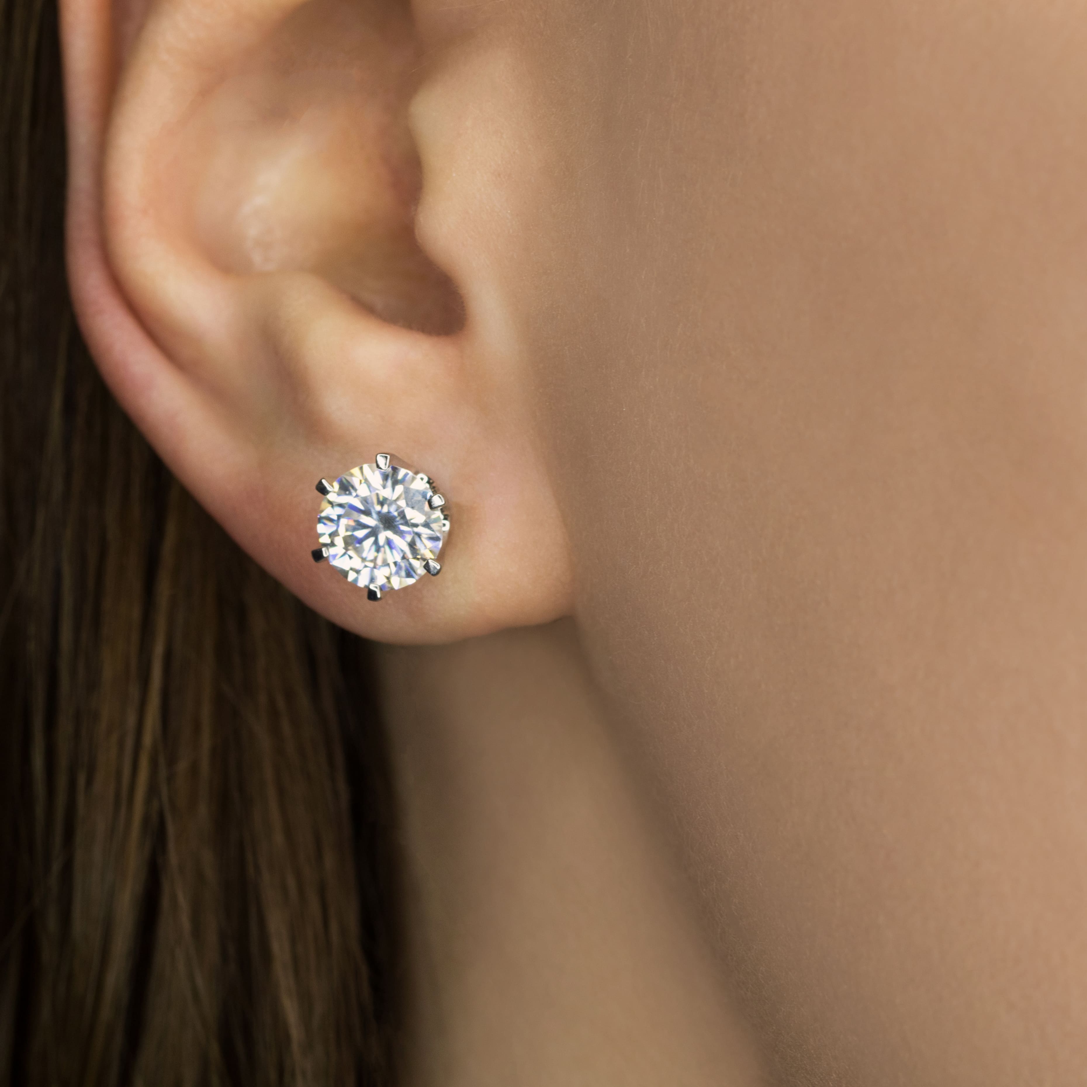 Золотые серьги с диаллантами 2.0ct