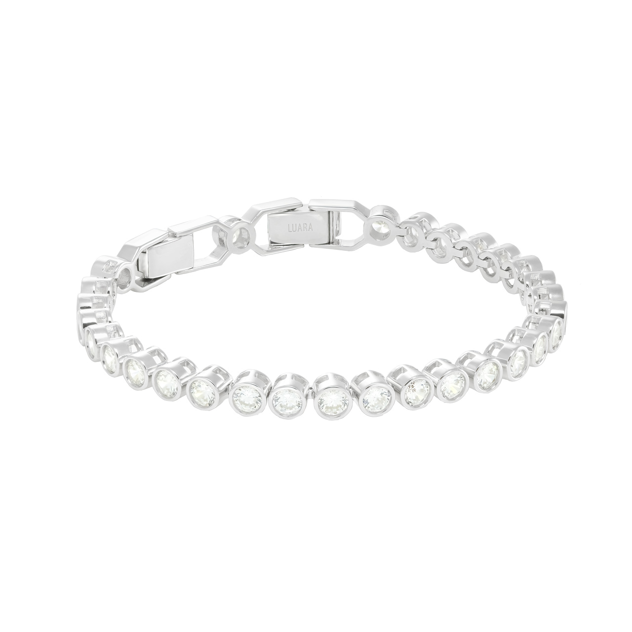 Серебряный теннисный браслет с фианитами d0.5