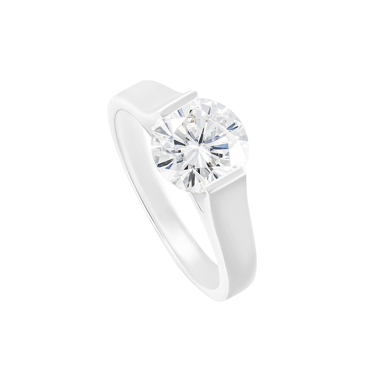 Золотое кольцо с диаллантом 1.5ct огранки "Круг"