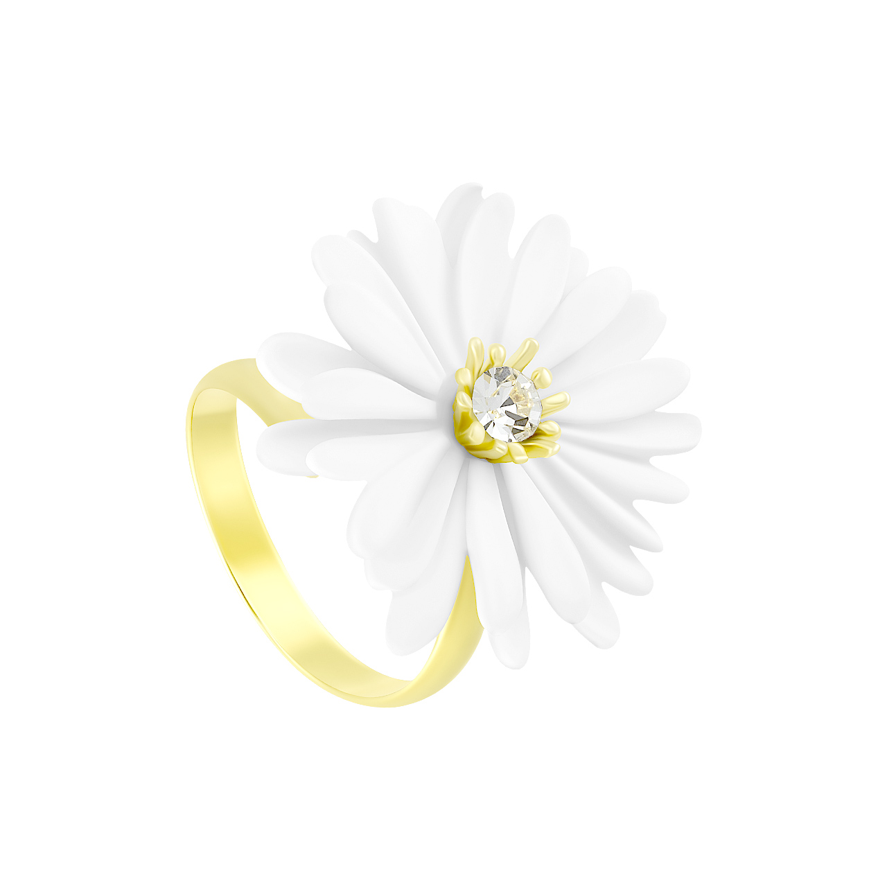 Кольцо "Chamomile" с фианитом