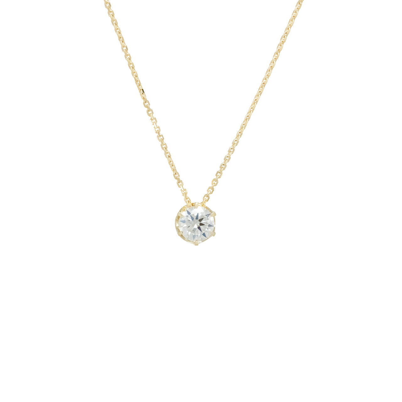 Золотой подвес на цепи с диаллантом 1.0ct