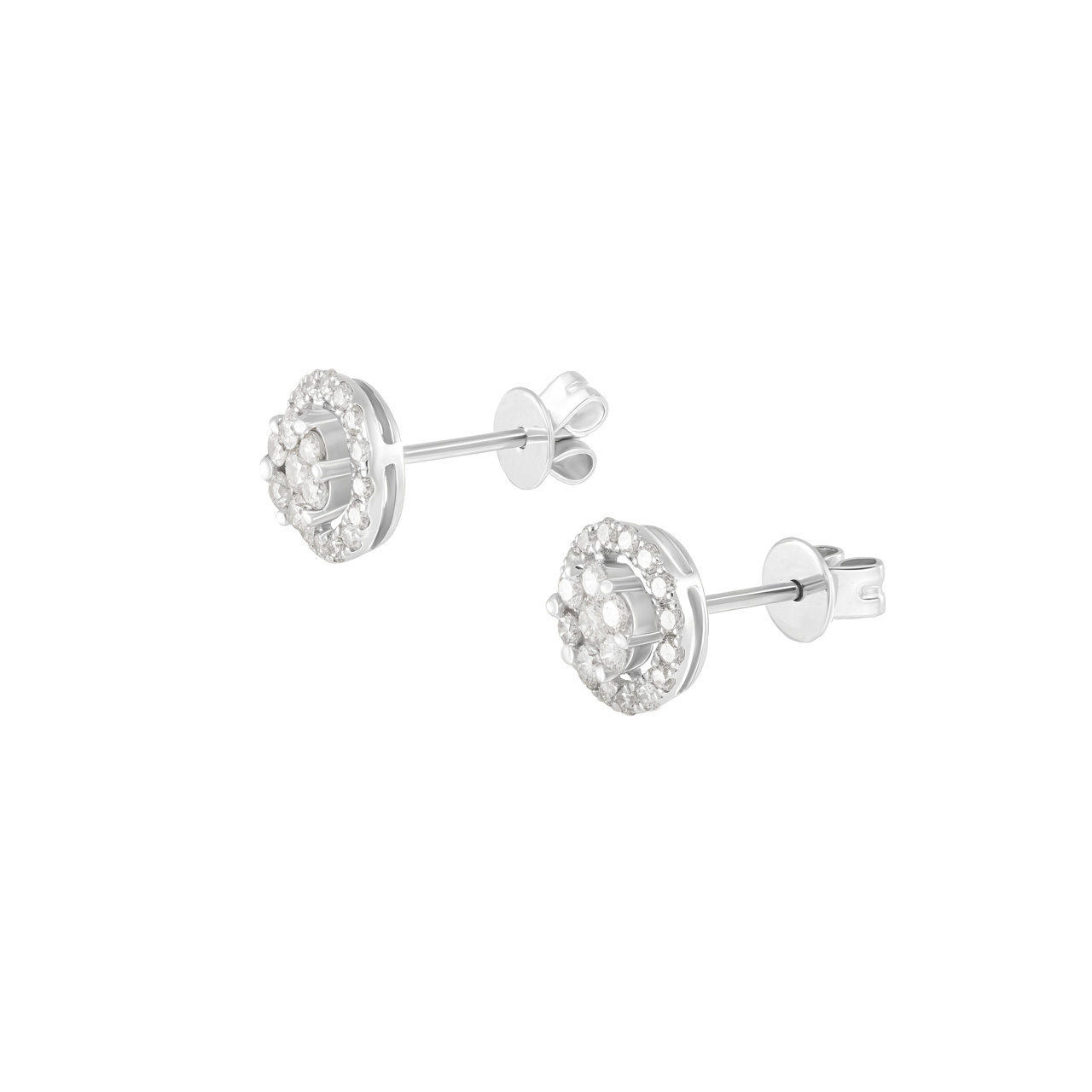 Серьги-пусеты из золота 750 с бриллиантами 0.6ct