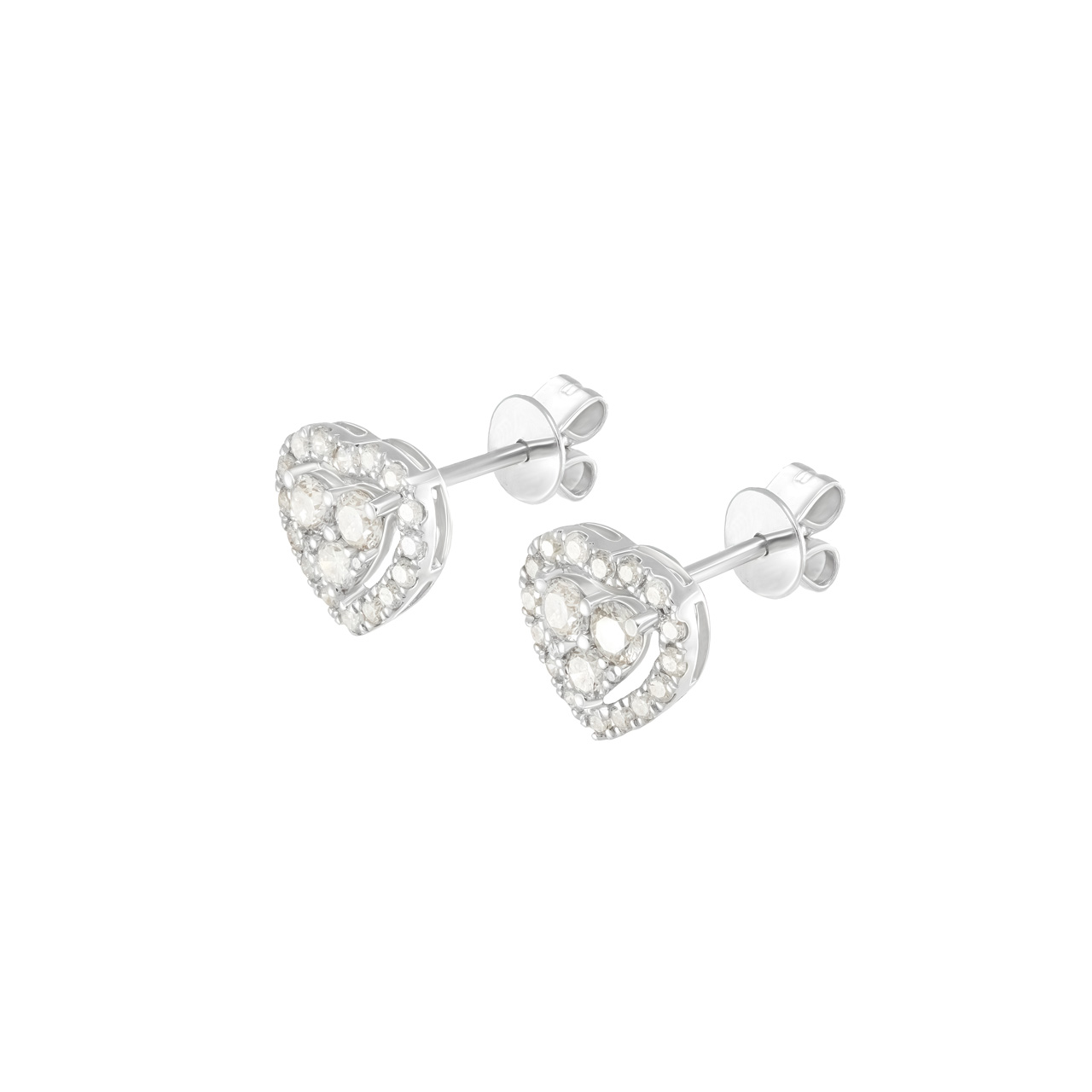 Серьги-пусеты из золота 750 с бриллиантами 0.62ct