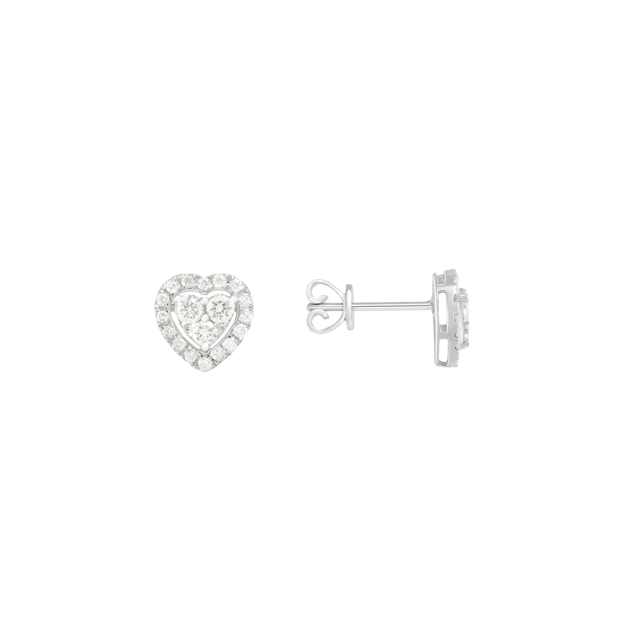 Серьги-пусеты из золота 750 с бриллиантами 0.62ct