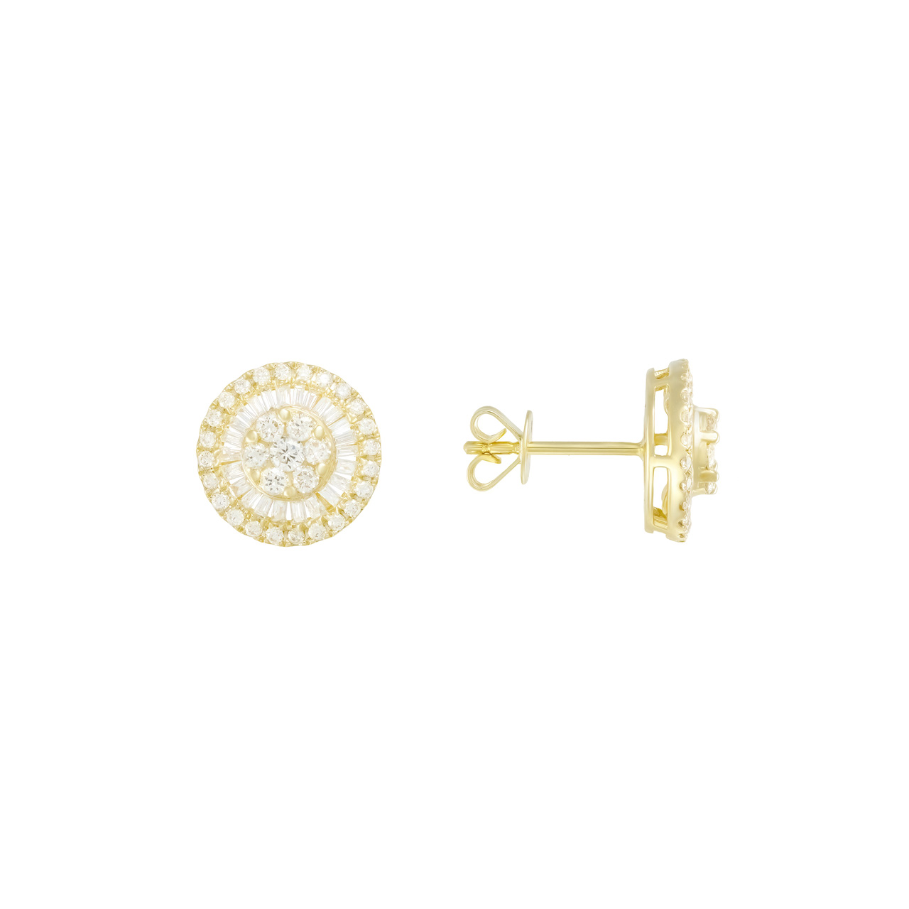 Серьги-пусеты из золота 750 с бриллиантами 0.78ct