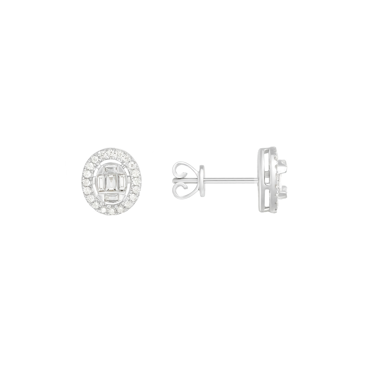 Серьги-пусеты из золота 750 с бриллиантами 0.3ct