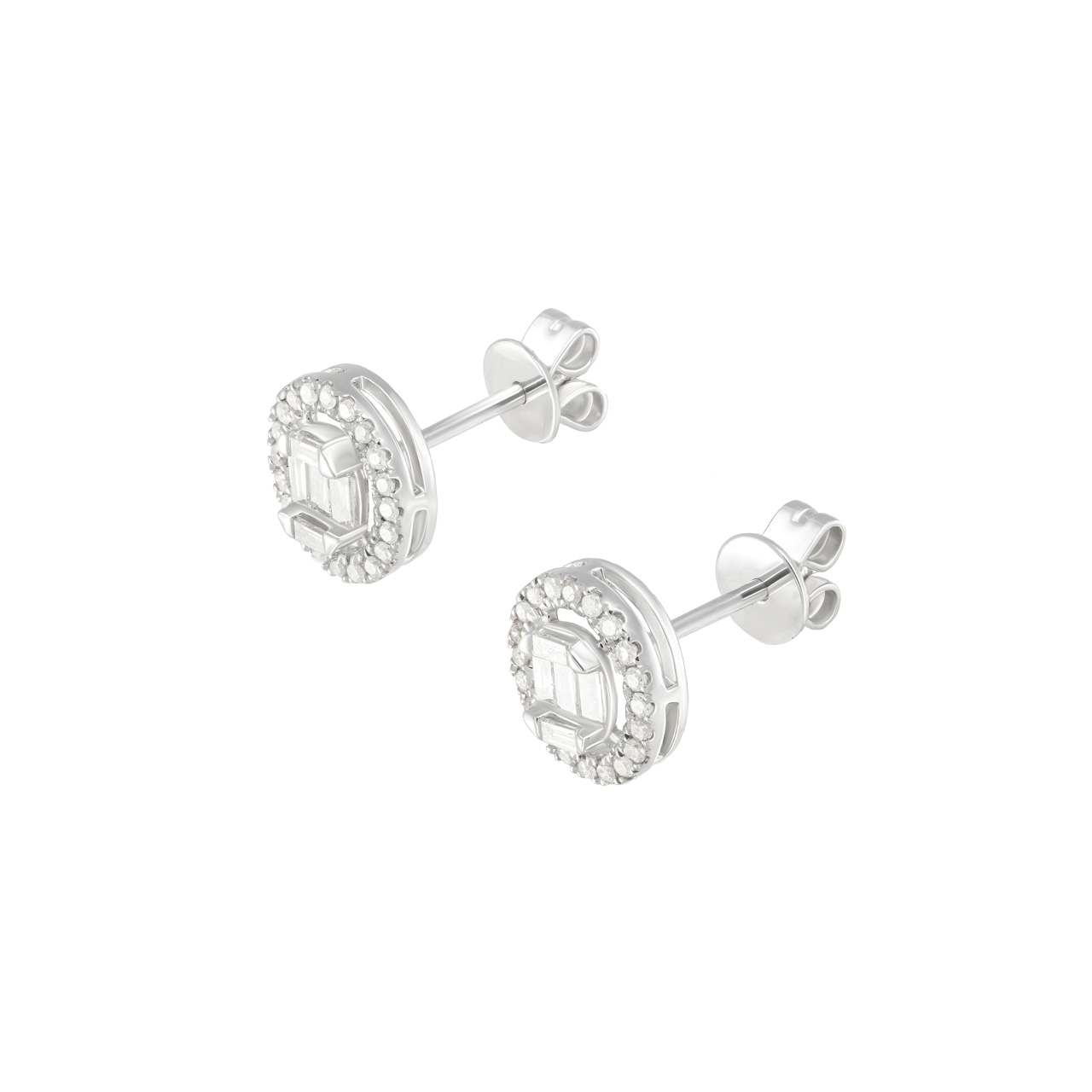 Серьги-пусеты из золота 750 с бриллиантами 0.3ct