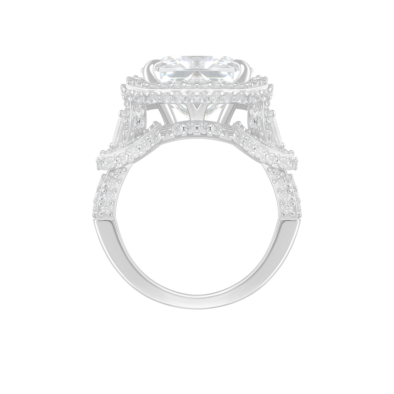 Серебряное кольцо с фианитами
