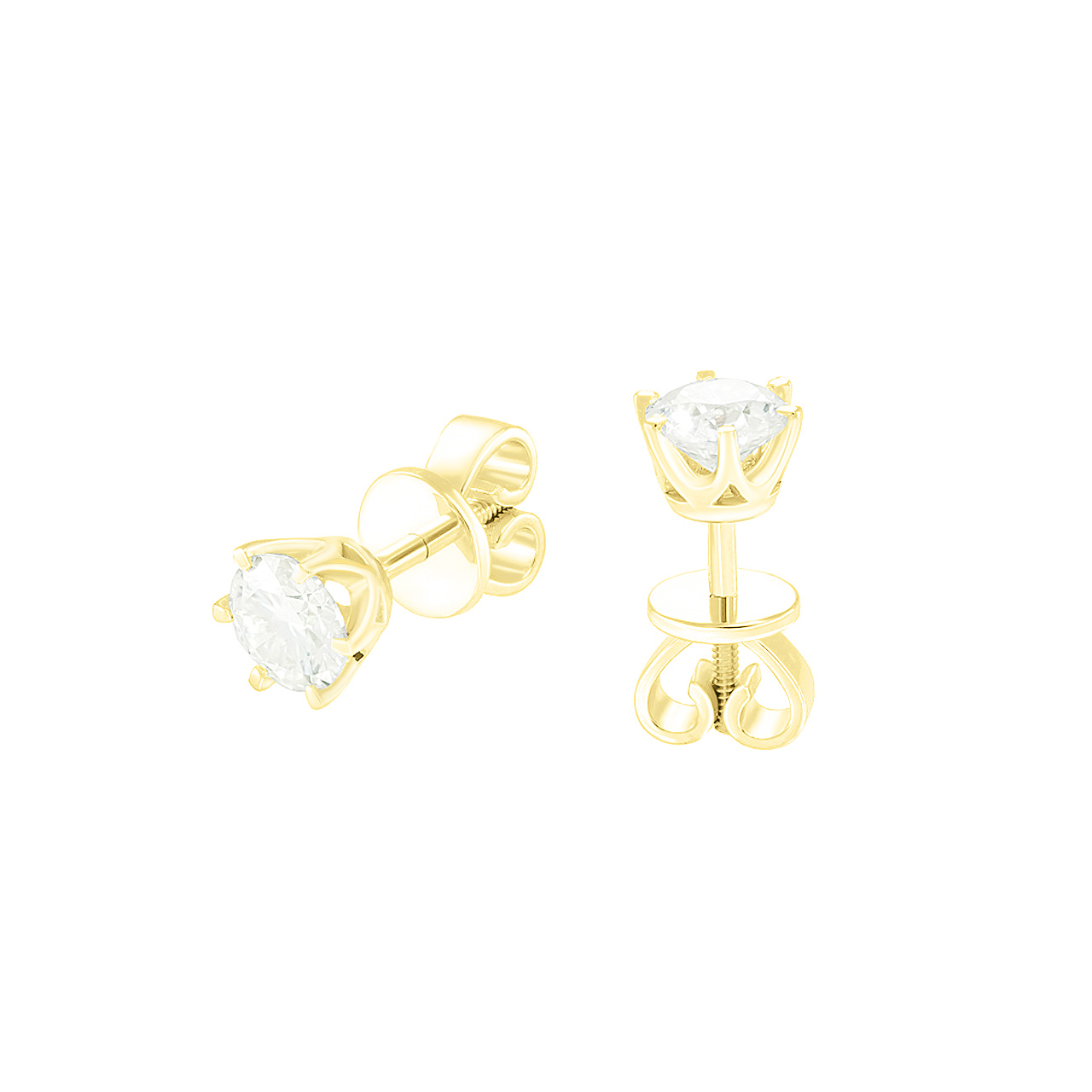 Золотые серьги с диаллантами 1.0ct