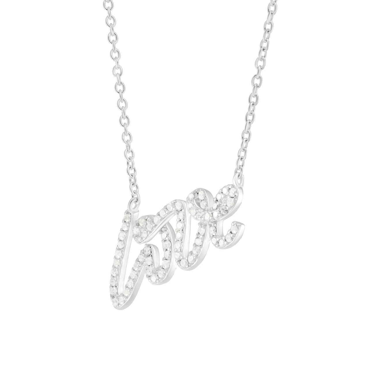 Серебряное колье "LOVE" с фианитами