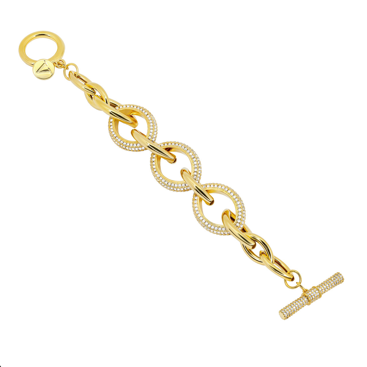 Браслет "Chains" с фианитовым паве